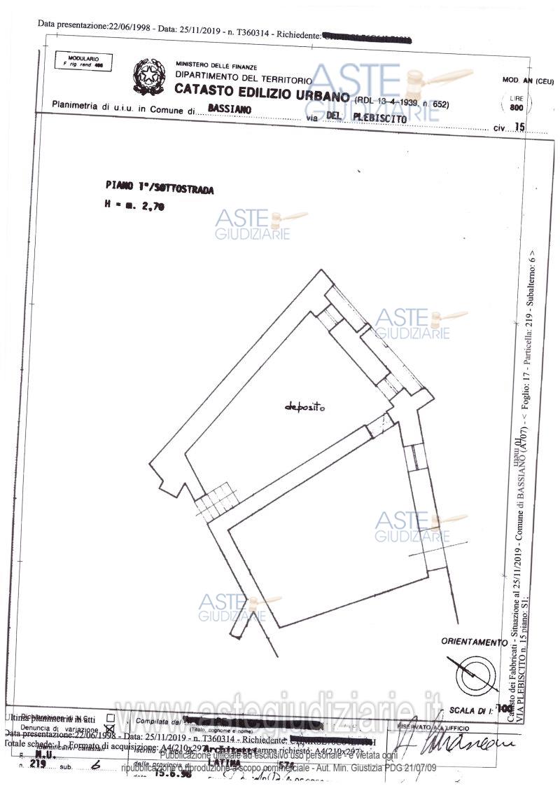 Planimetria del bene