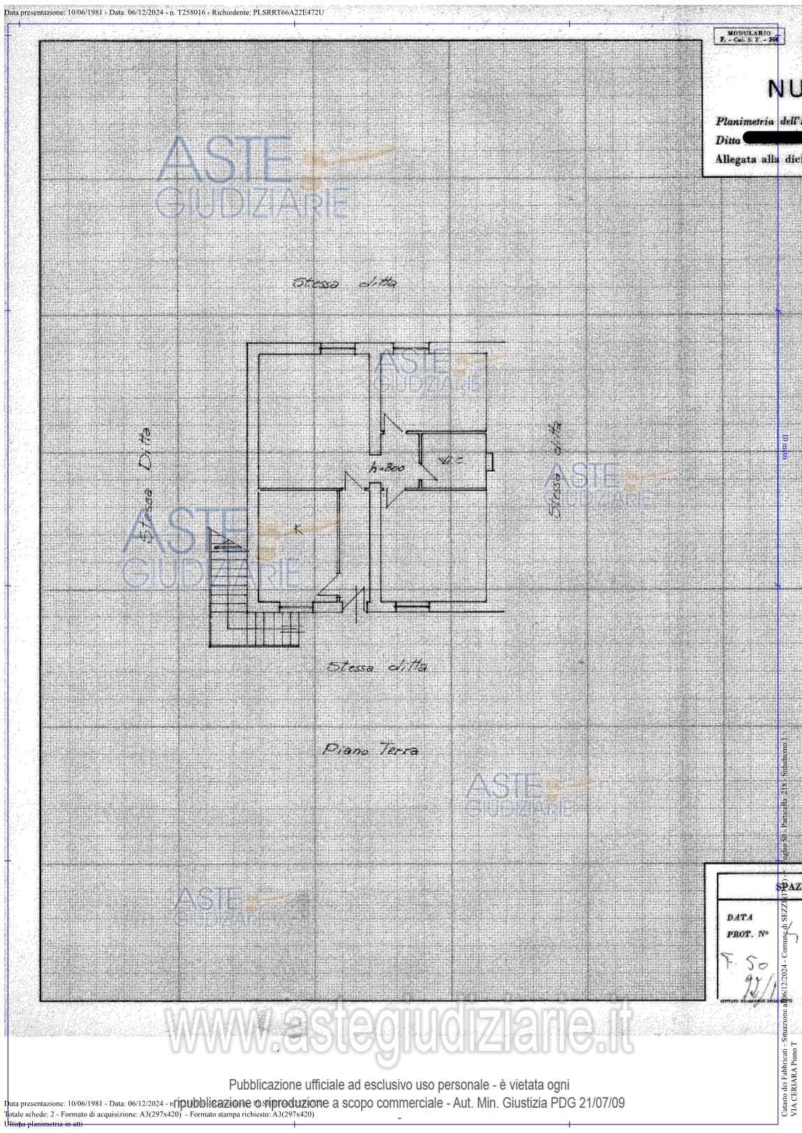 Planimetria del bene