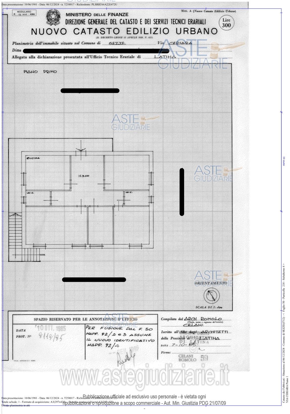 Planimetria del bene