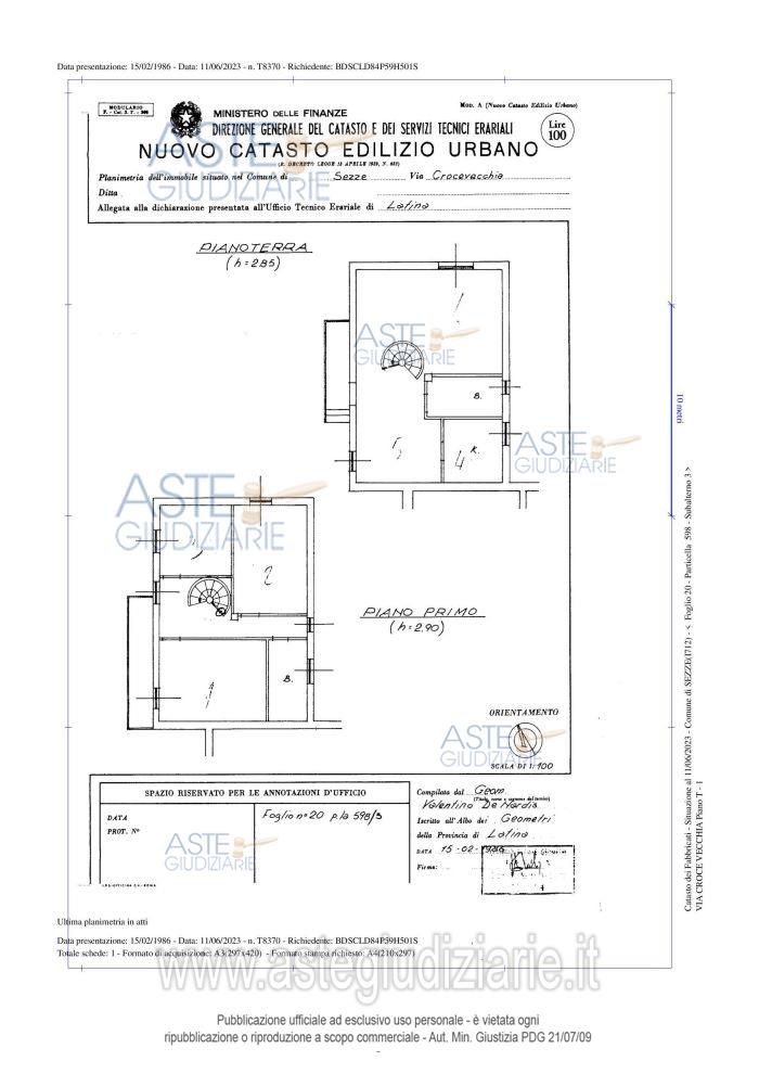 Planimetria del bene