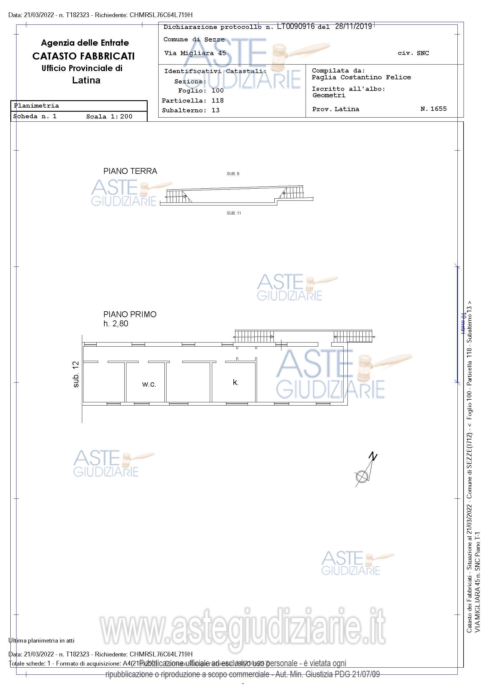 Planimetria del bene