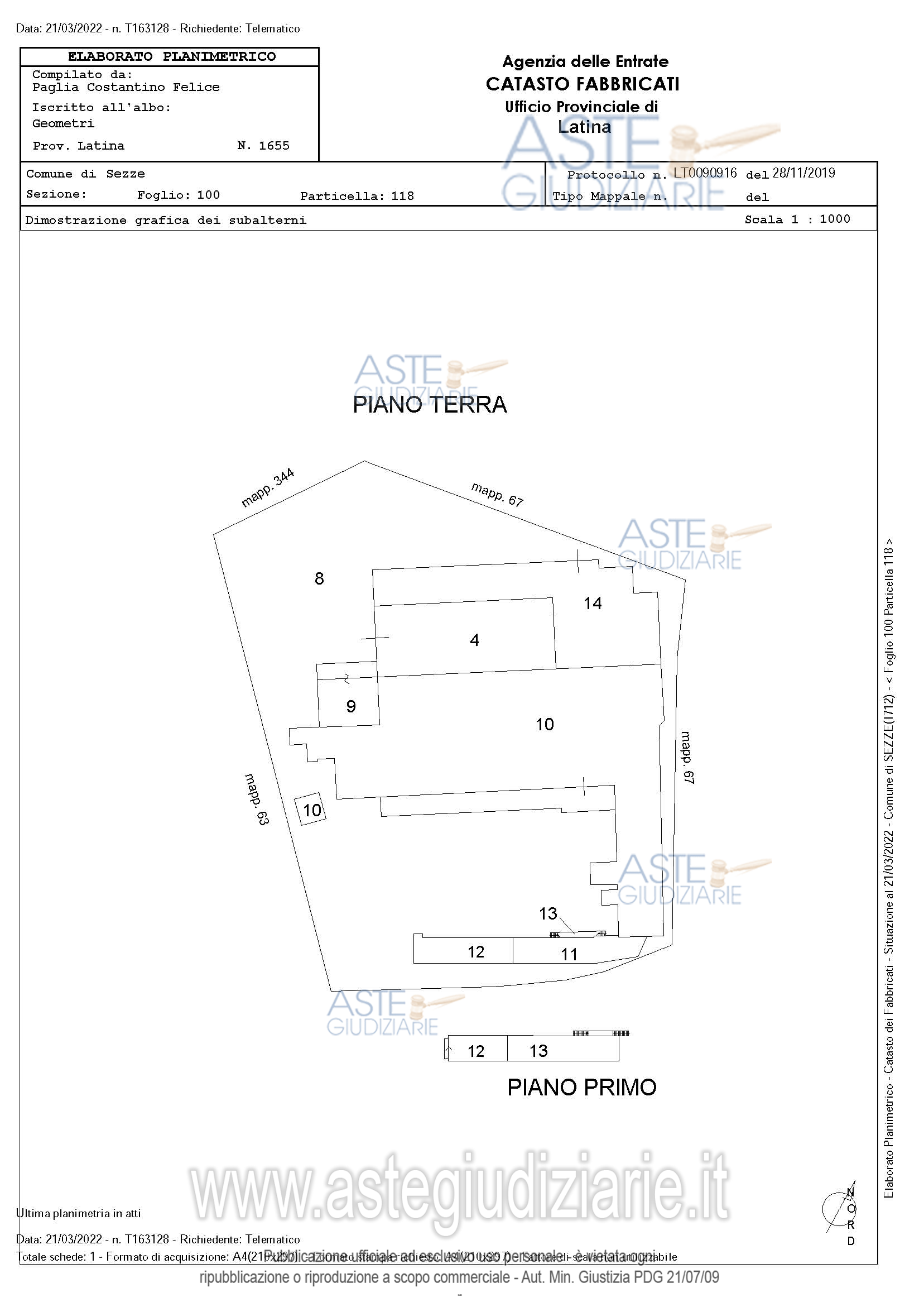 Planimetria del bene