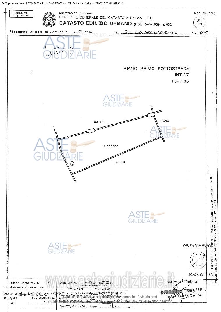 Planimetria del bene