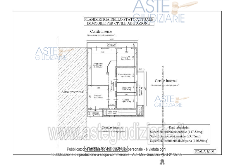 Planimetria del bene