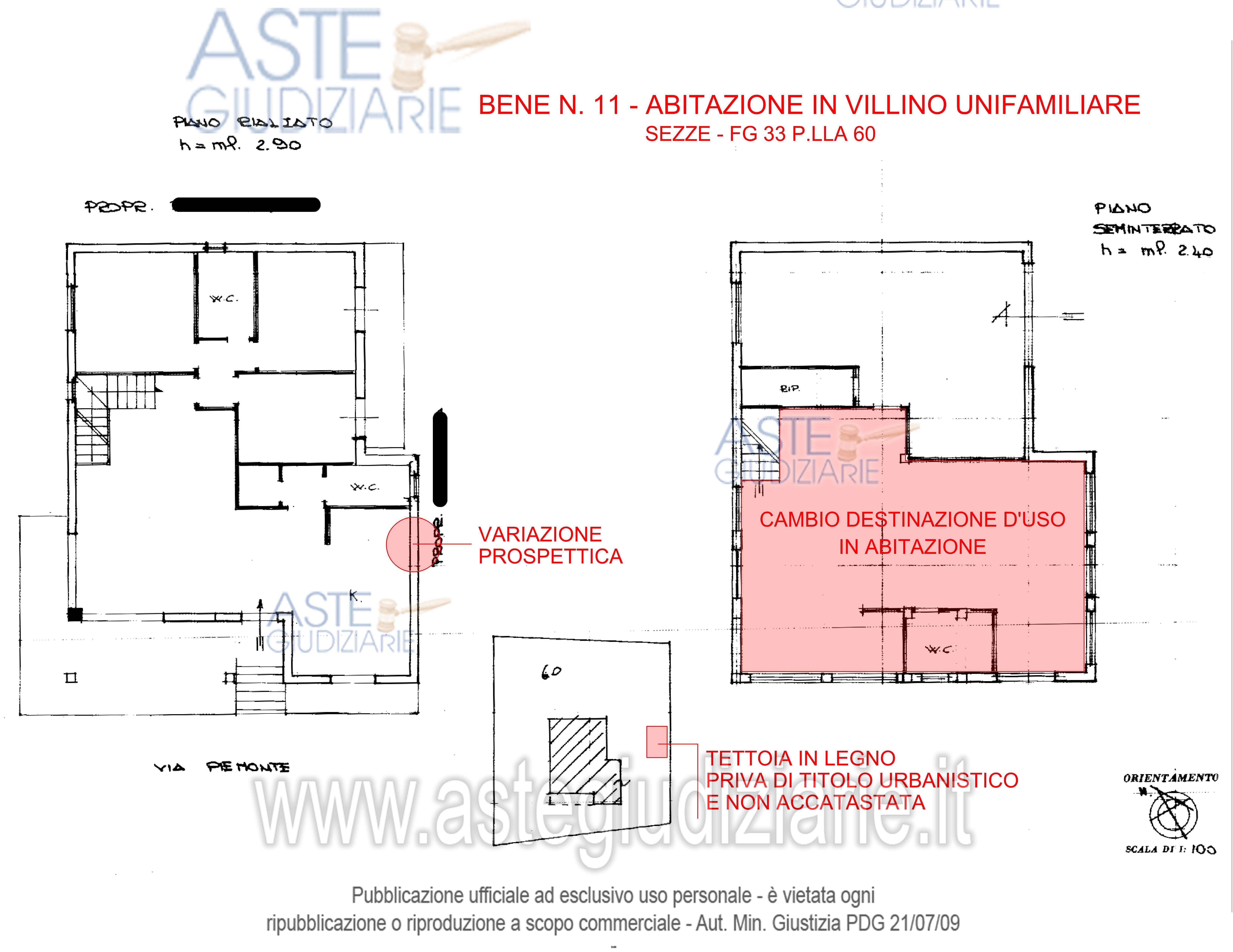 Planimetria del bene