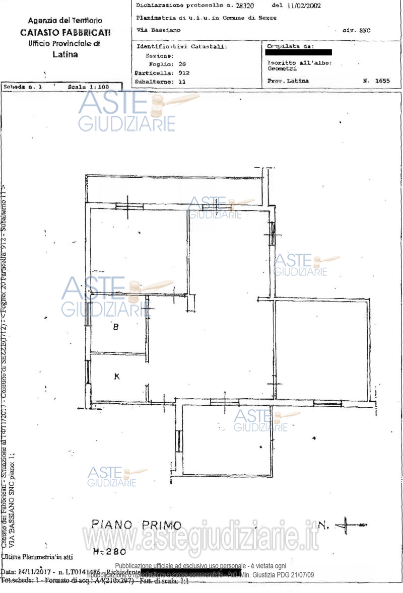 Planimetria del bene