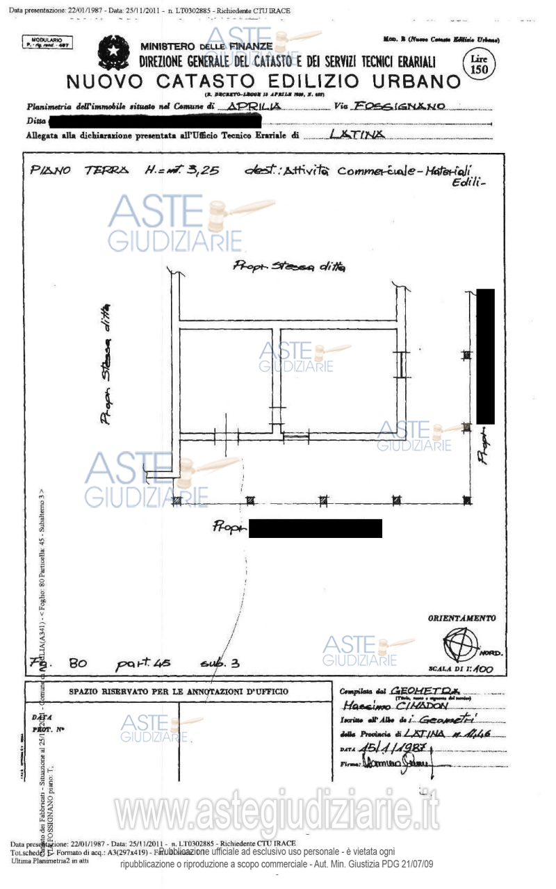 Planimetria del bene