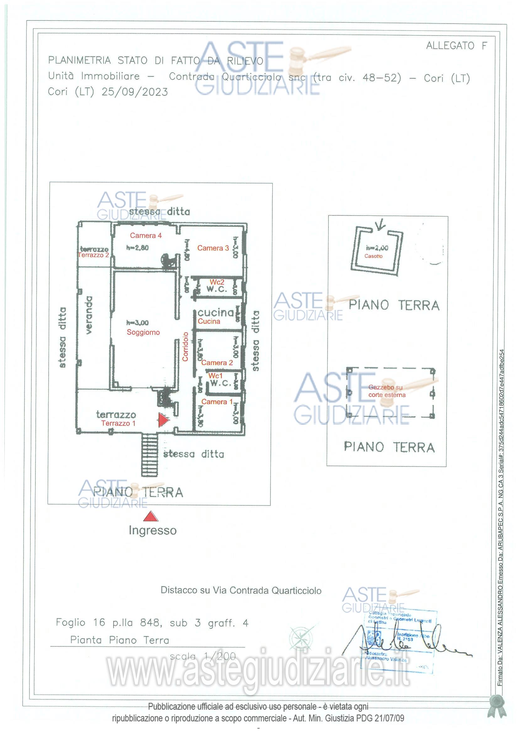 Planimetria del bene