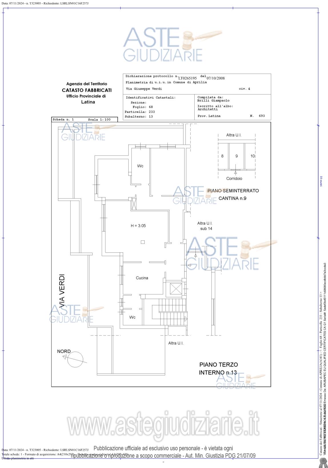 Planimetria del bene