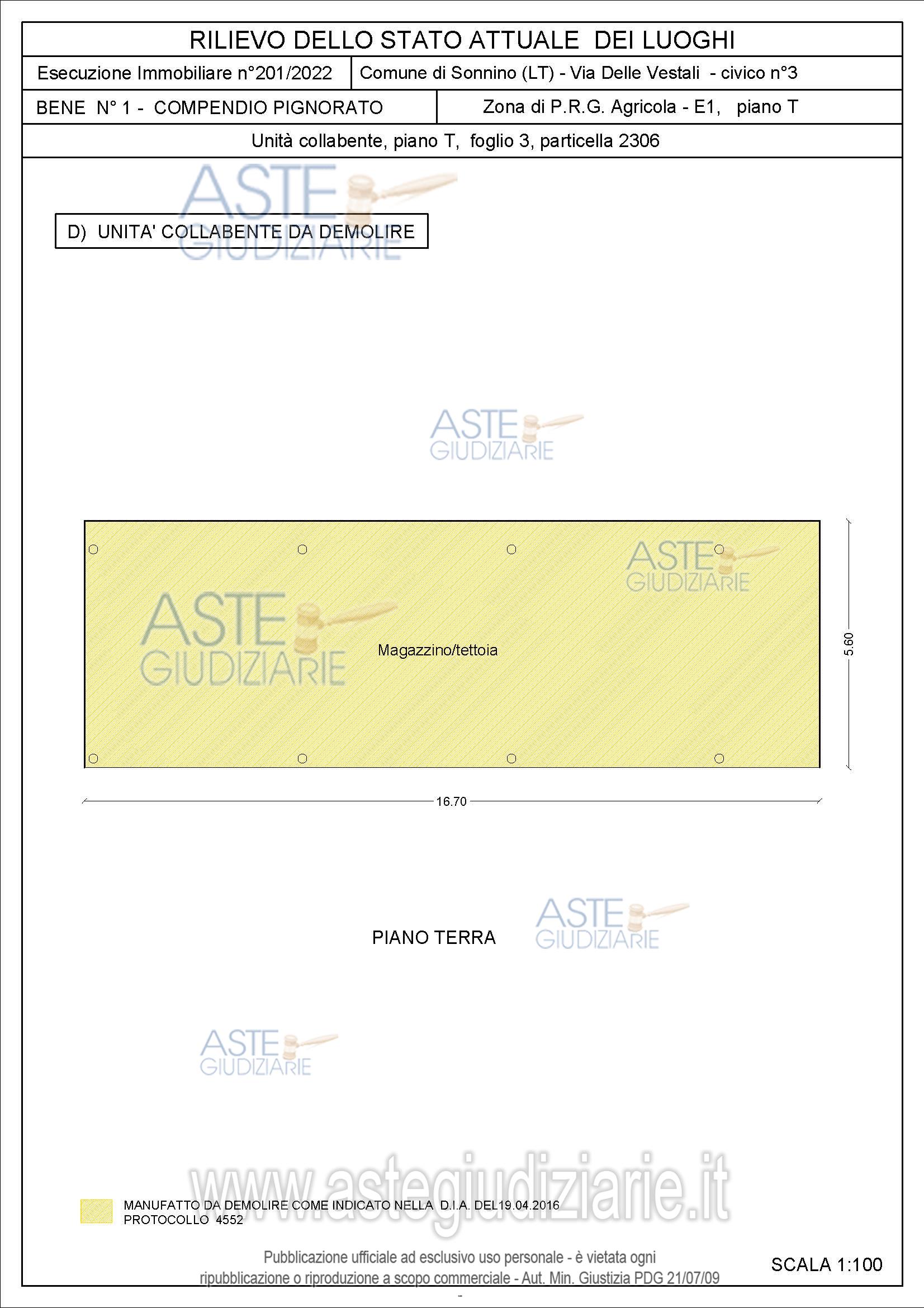 Planimetria del bene