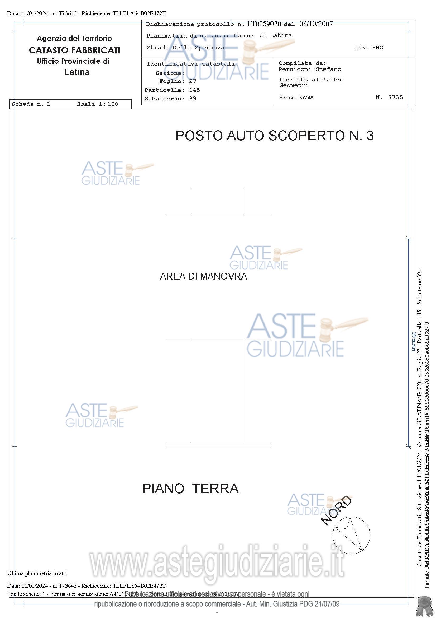 Planimetria del bene