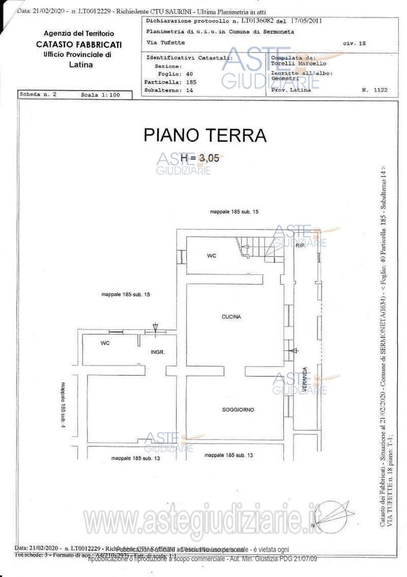Planimetria del bene