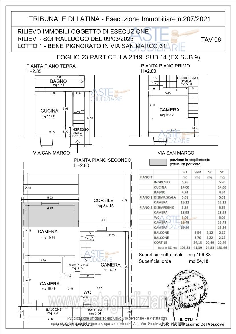Planimetria del bene