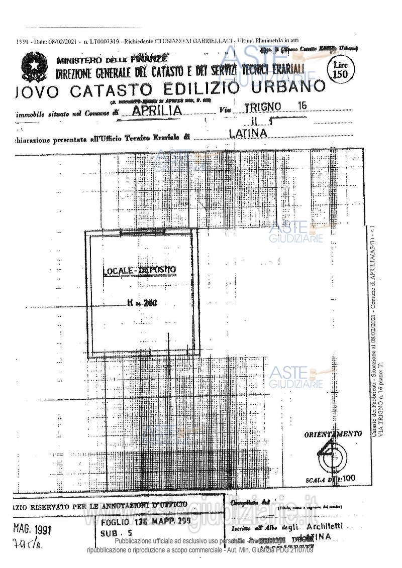 Planimetria del bene