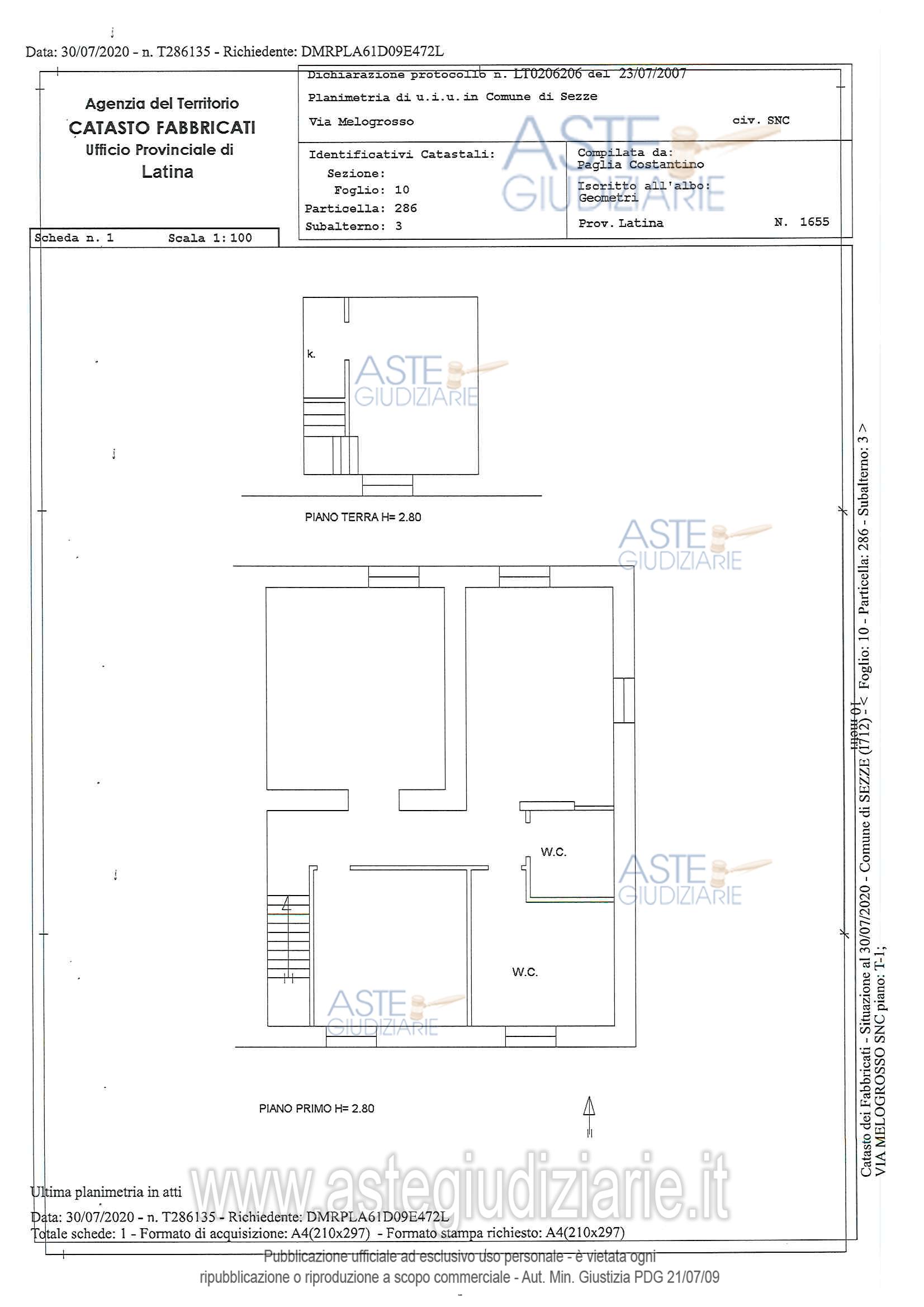 Planimetria del bene