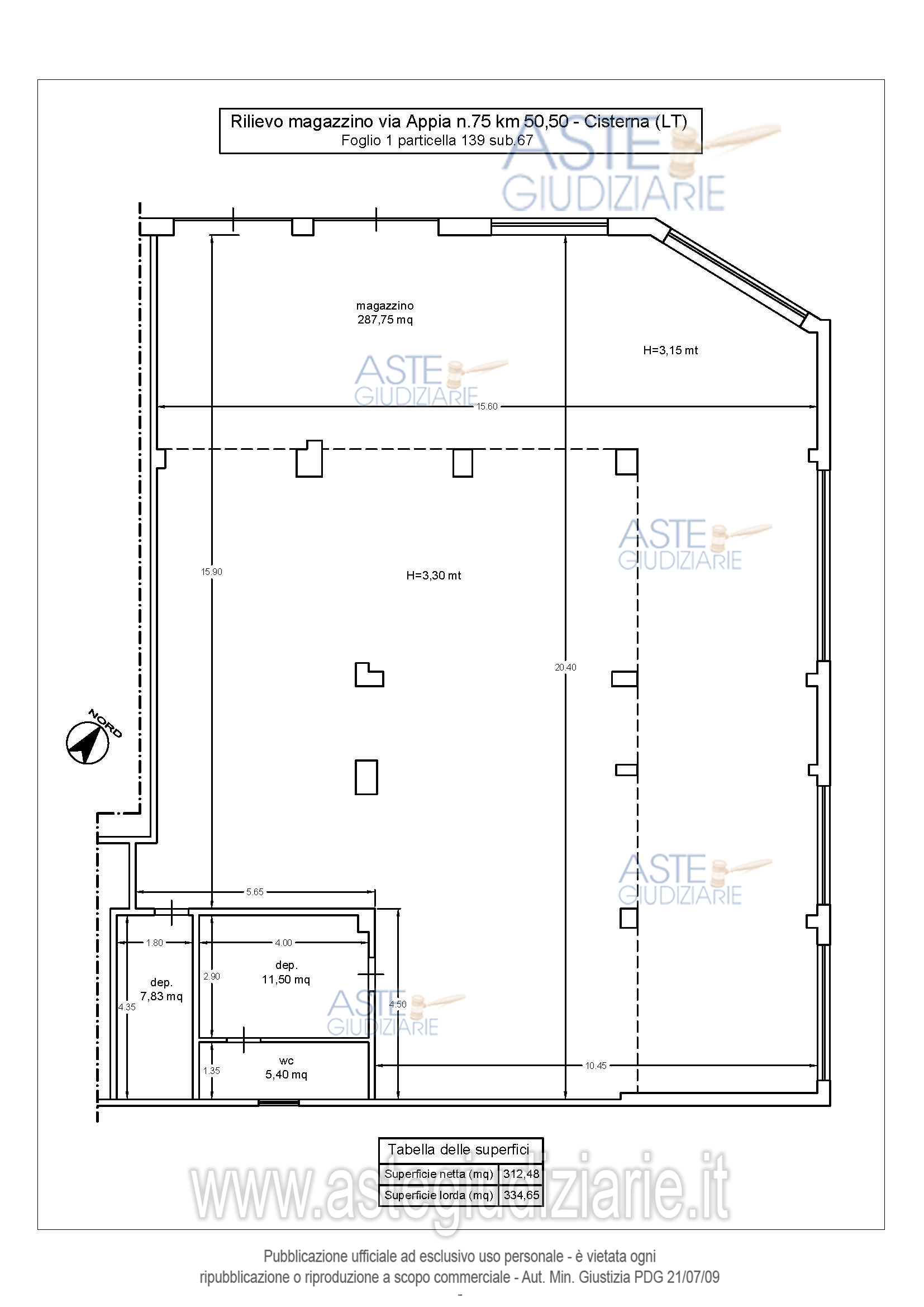 Planimetria del bene