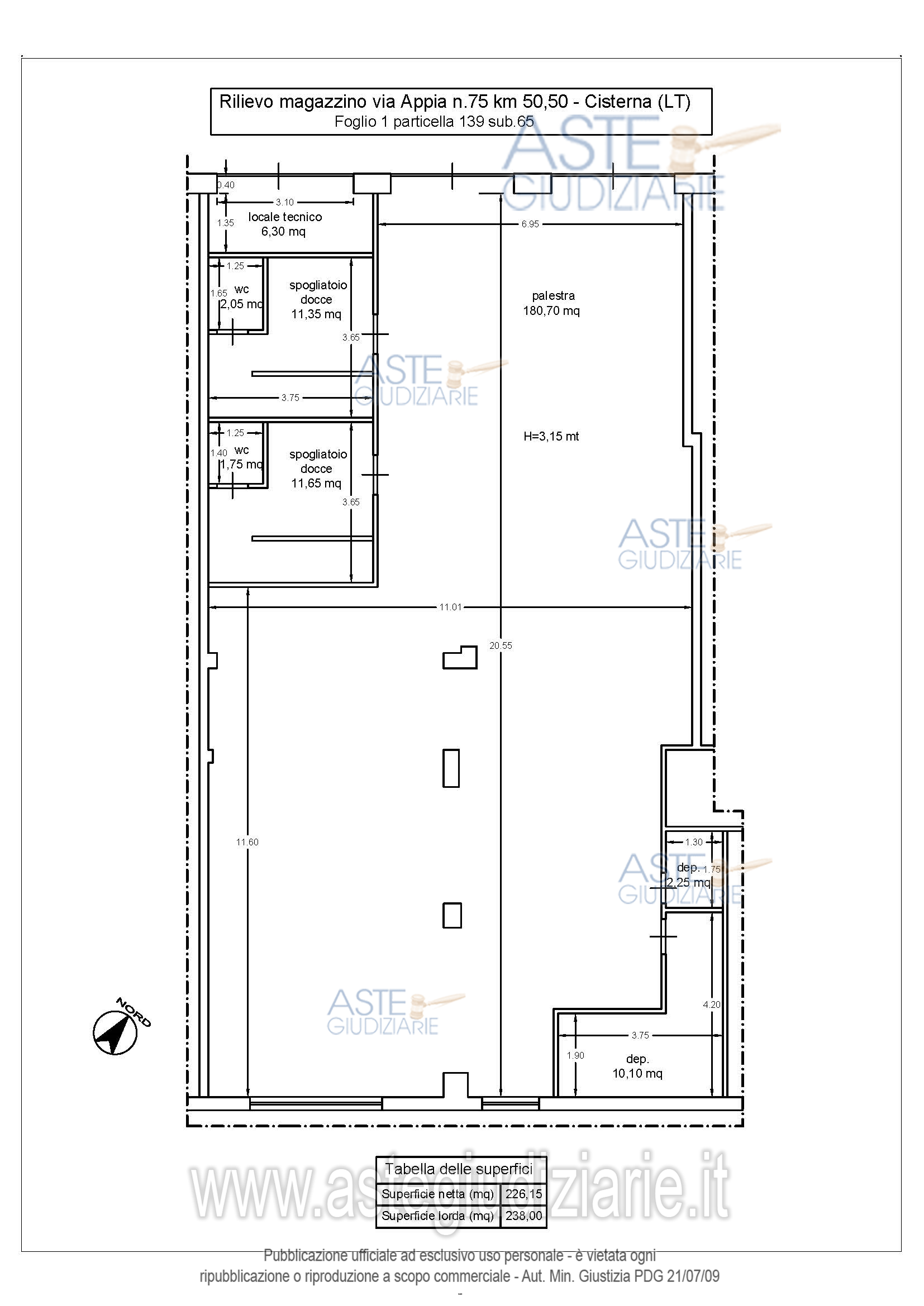 Planimetria del bene