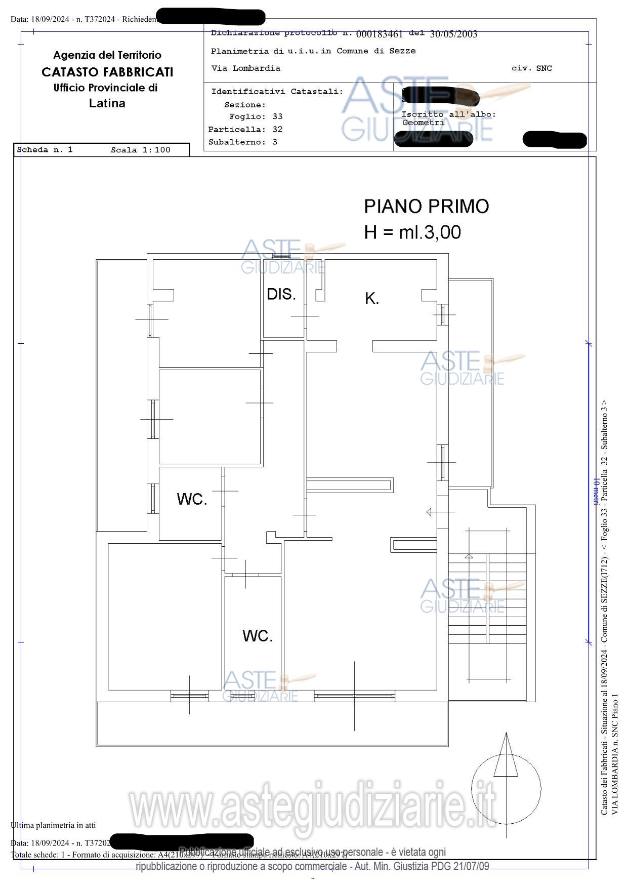 Planimetria del bene
