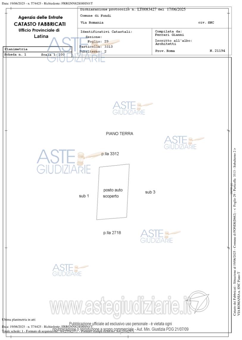 Planimetria del bene