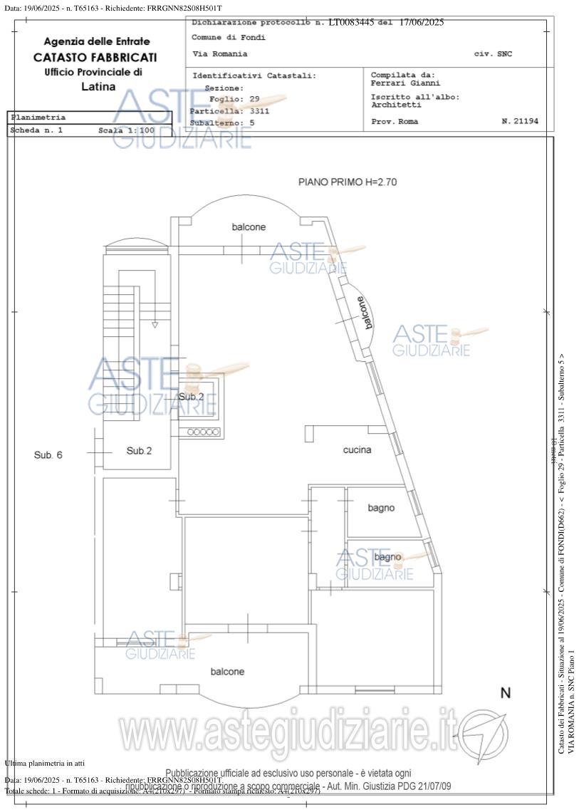 Planimetria del bene