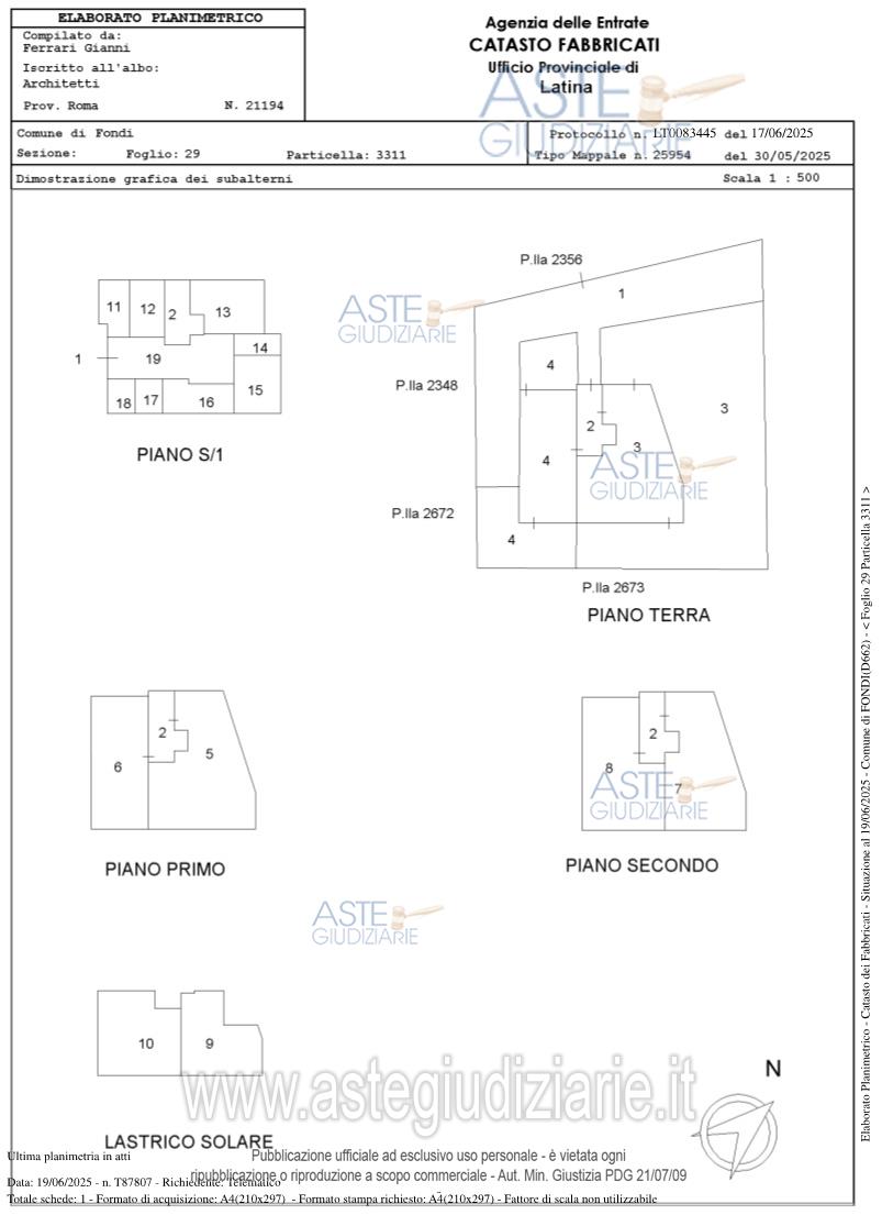Planimetria del bene