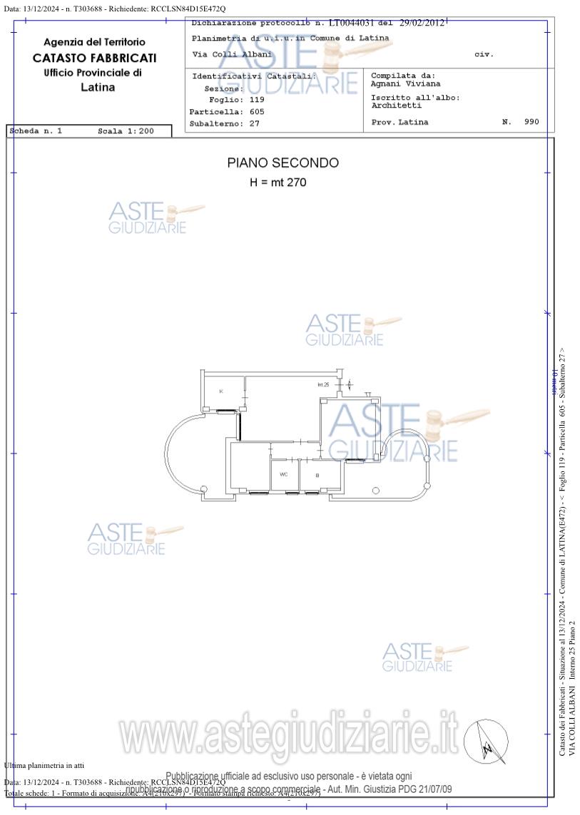 Planimetria del bene