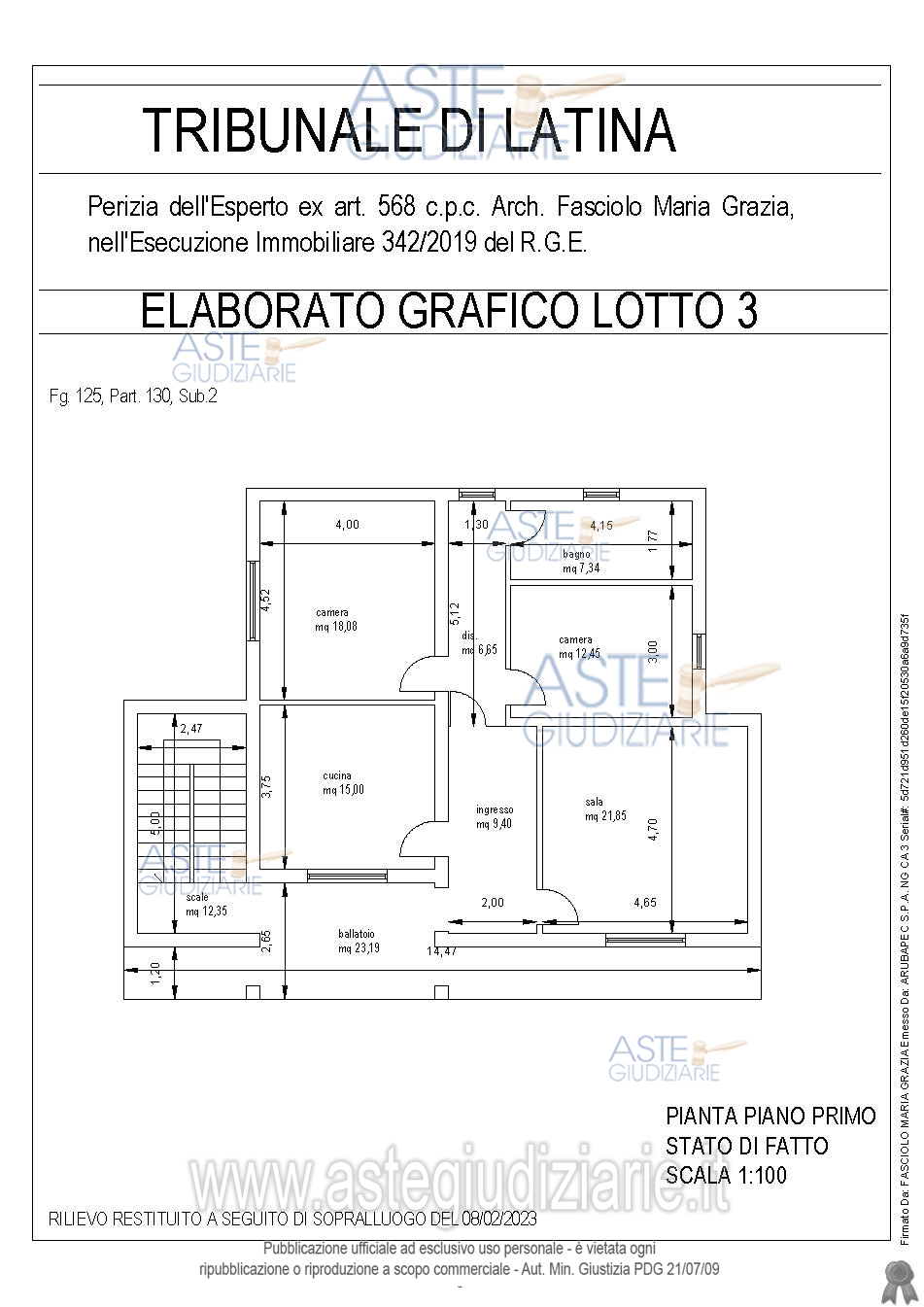 Planimetria del bene