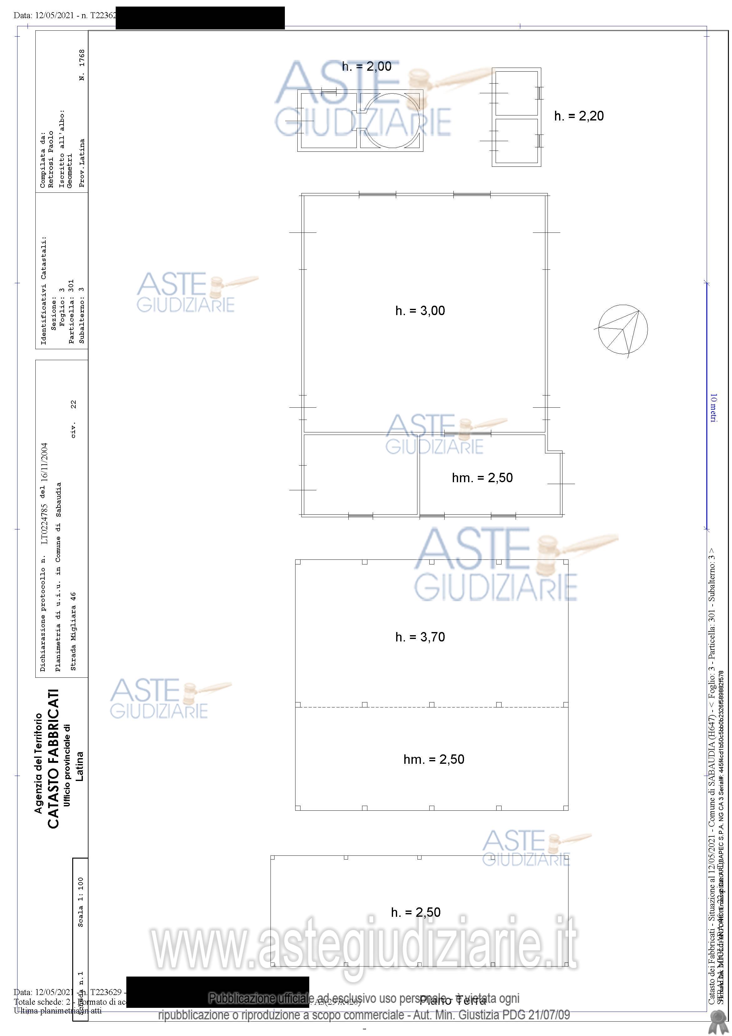 Planimetria del bene