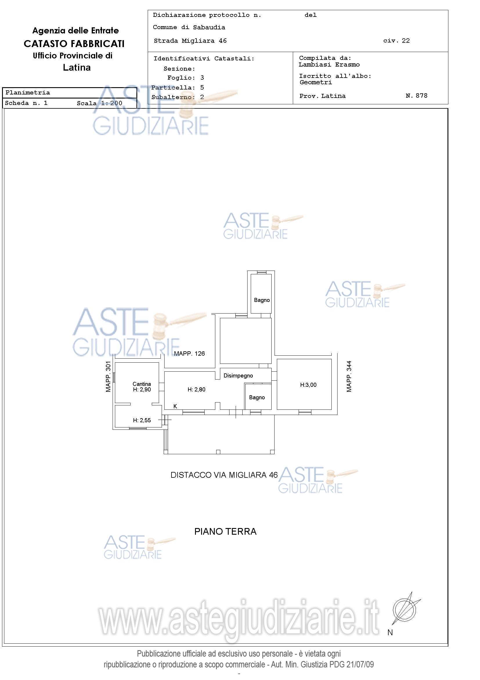 Planimetria del bene