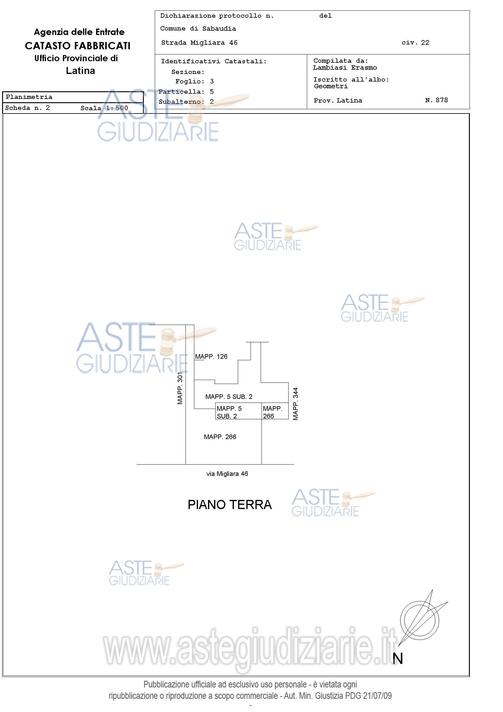 Planimetria del bene