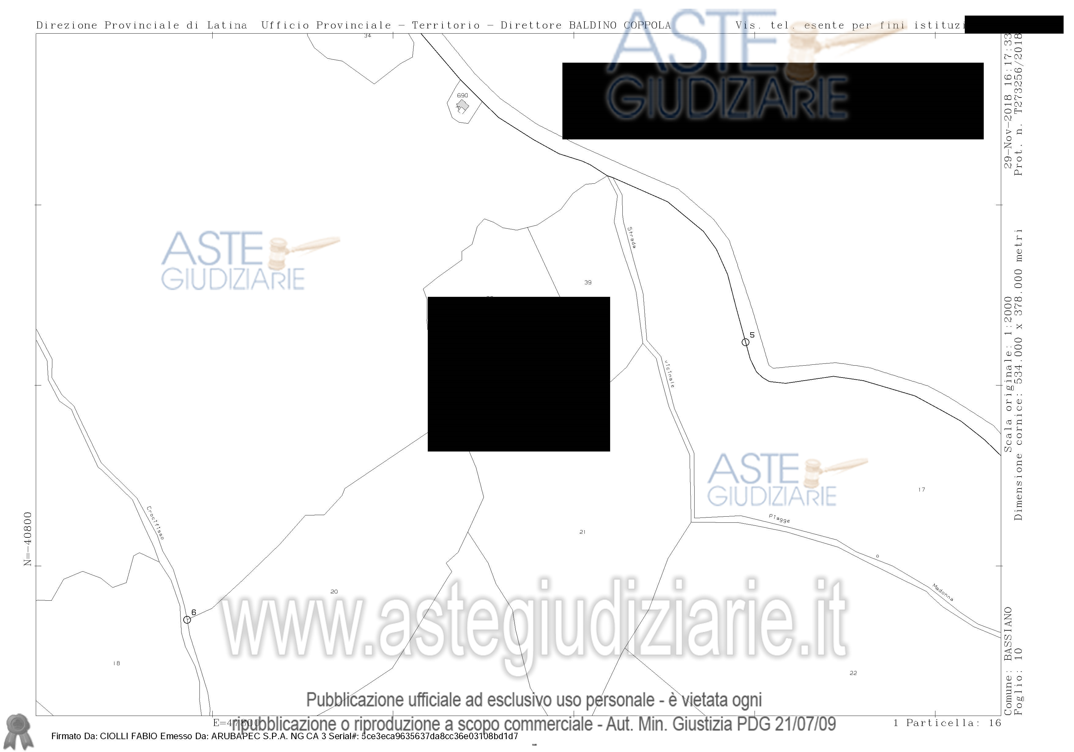 Planimetria del bene