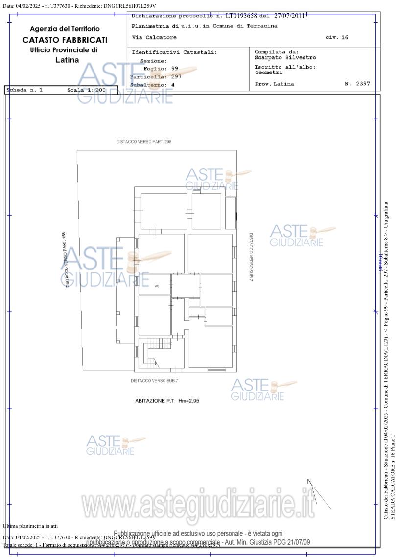 Planimetria del bene