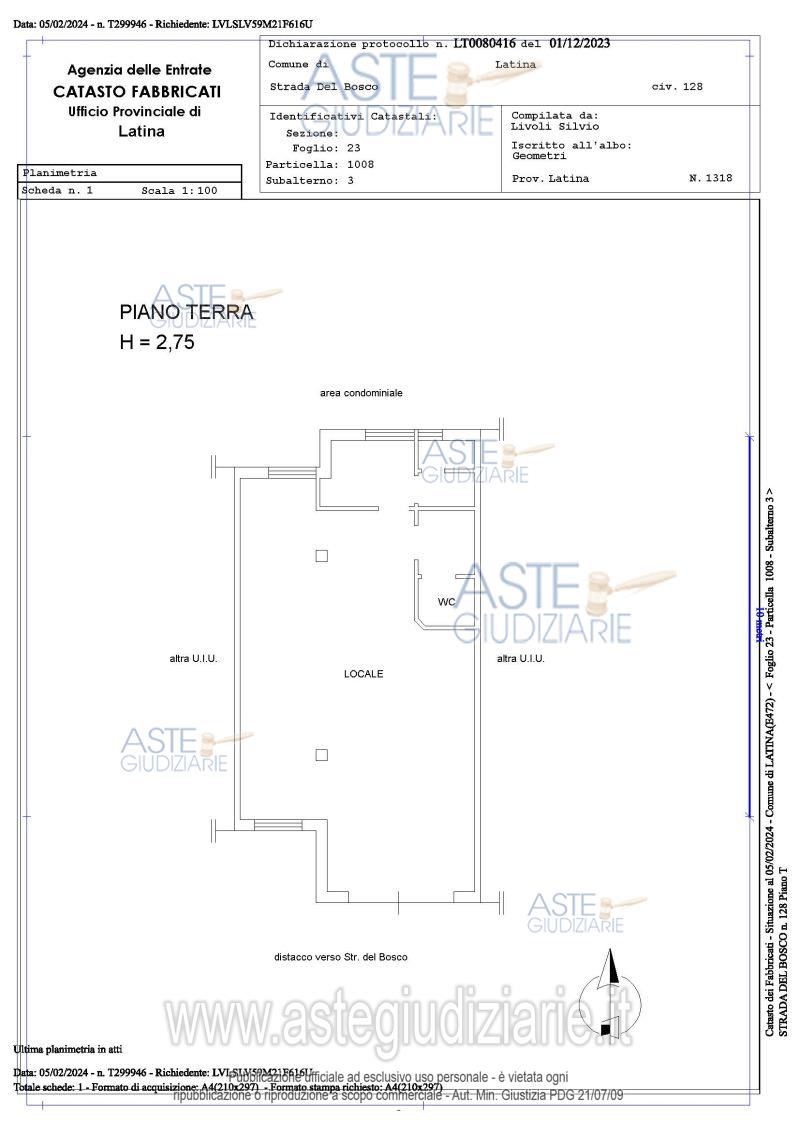 Planimetria del bene