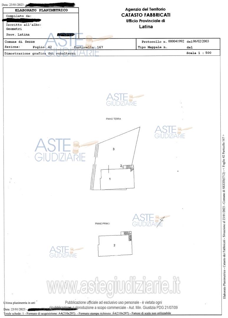 Planimetria del bene