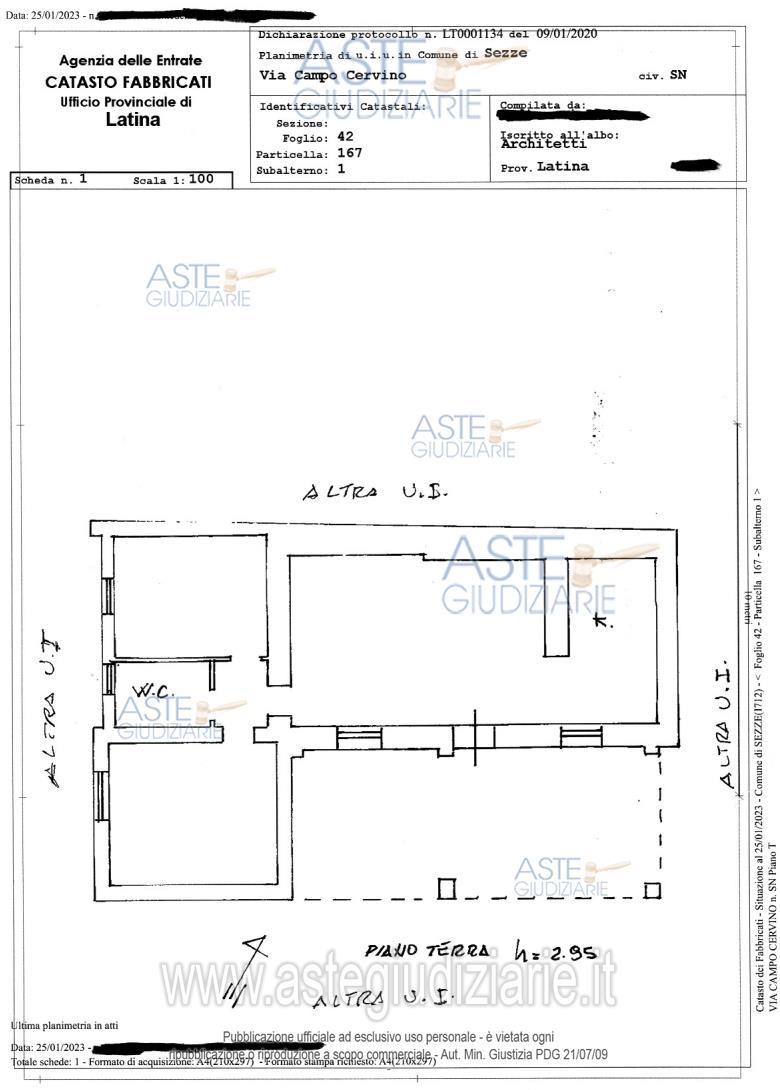 Planimetria del bene