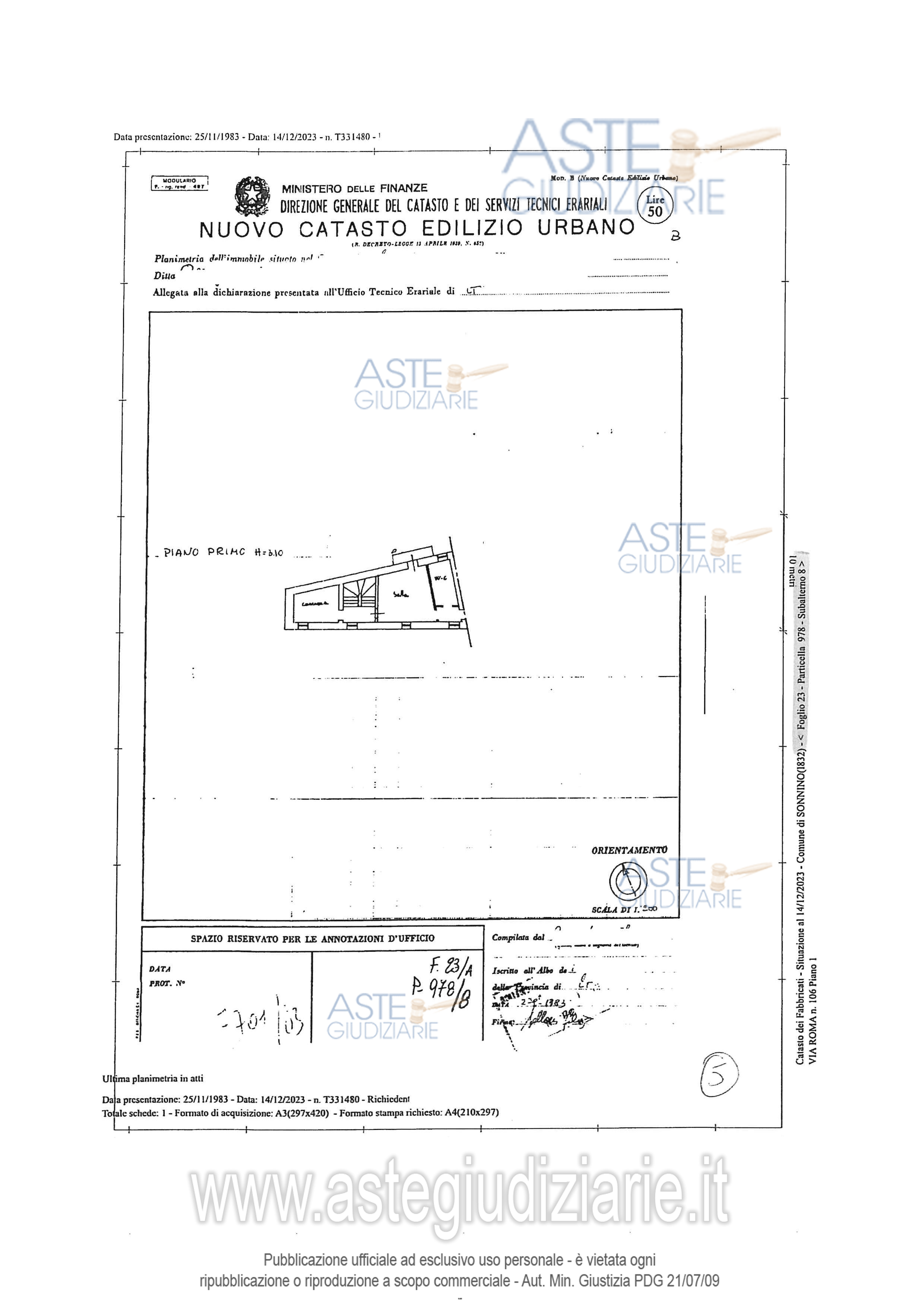 Planimetria del bene