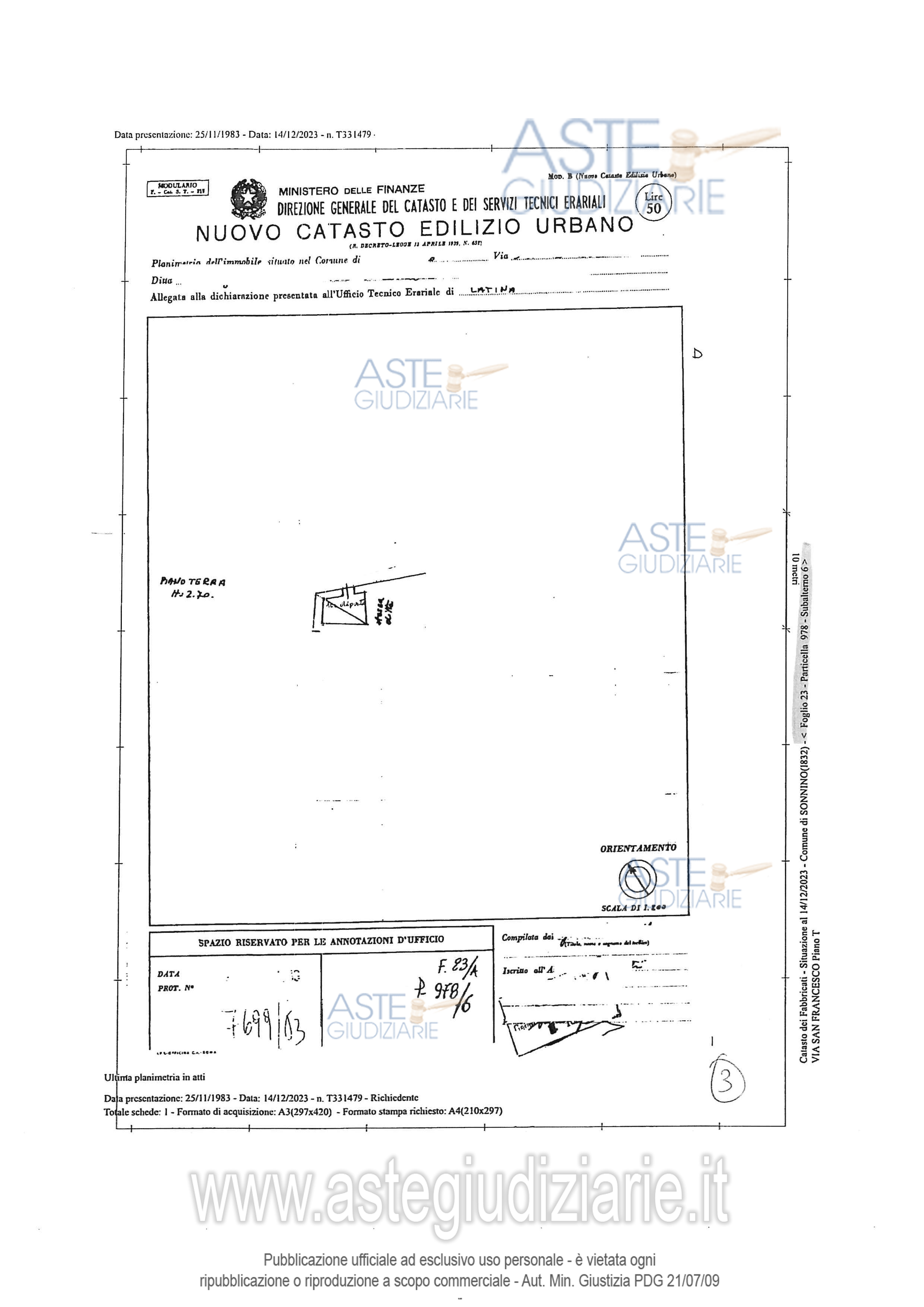 Planimetria del bene