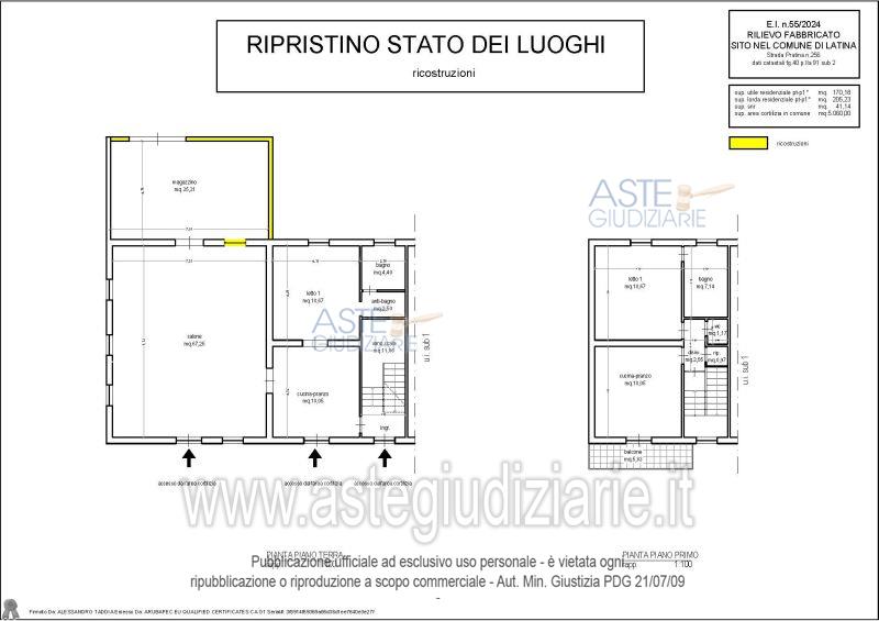 Planimetria del bene