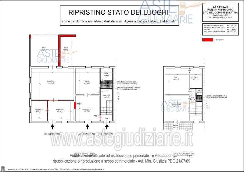 Planimetria del bene