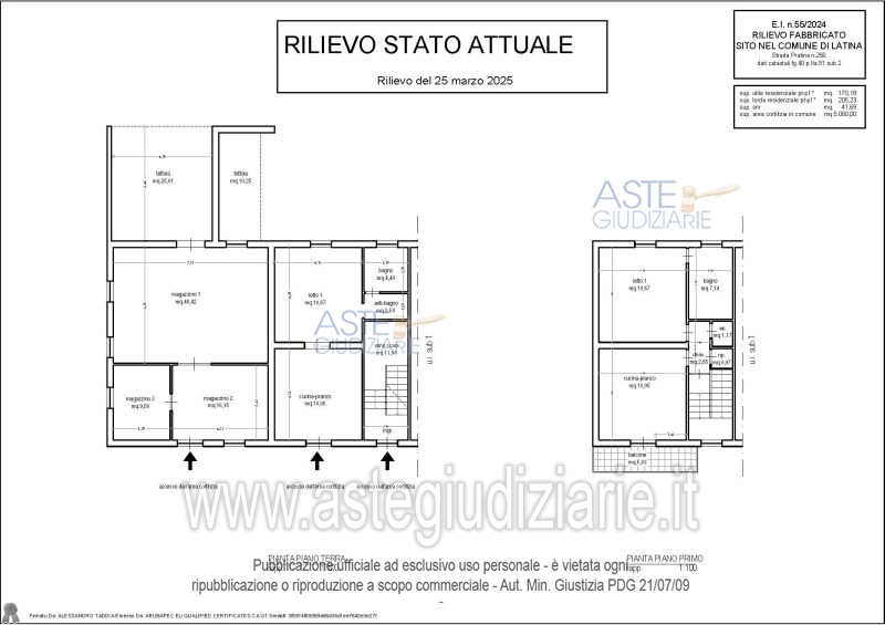 Planimetria del bene