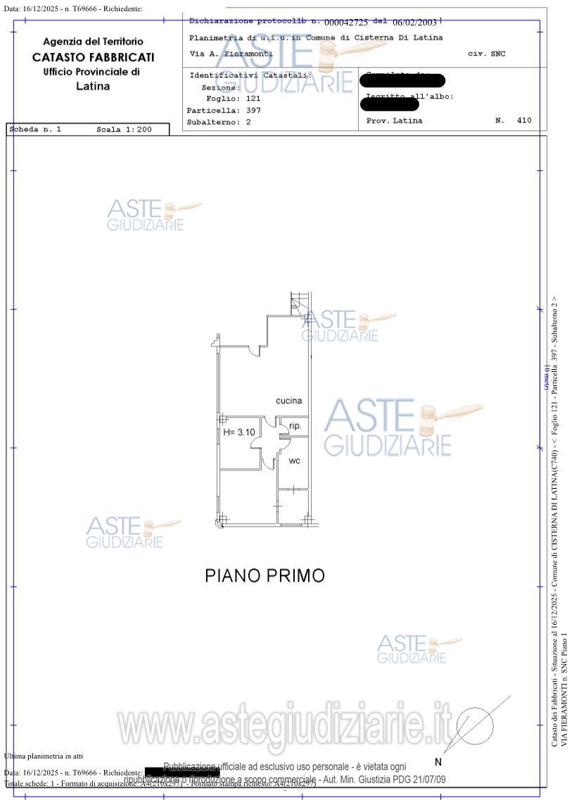 Planimetria del bene