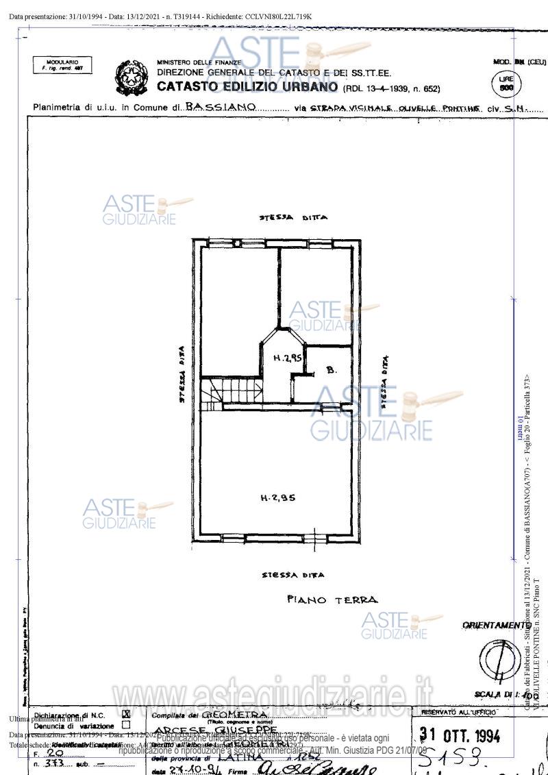 Planimetria del bene