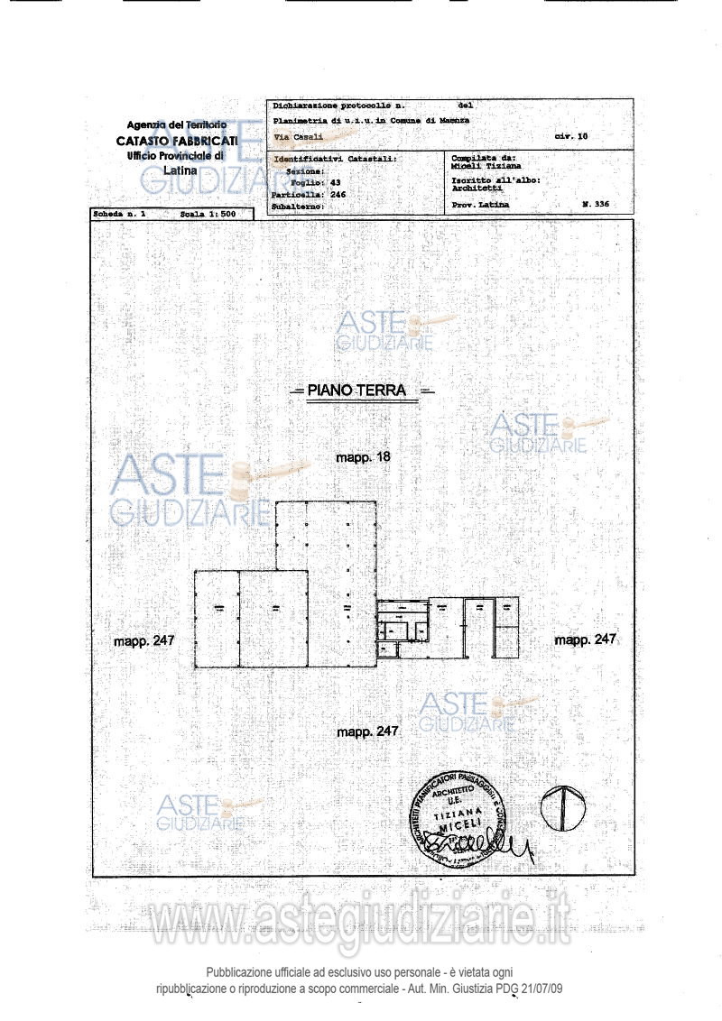Planimetria del bene