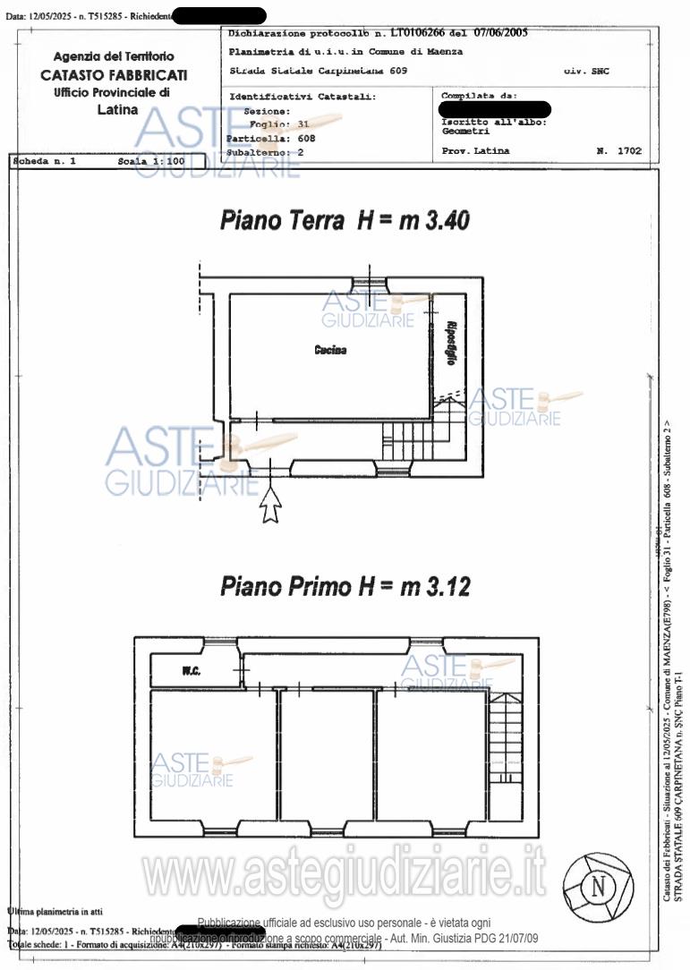 Planimetria del bene