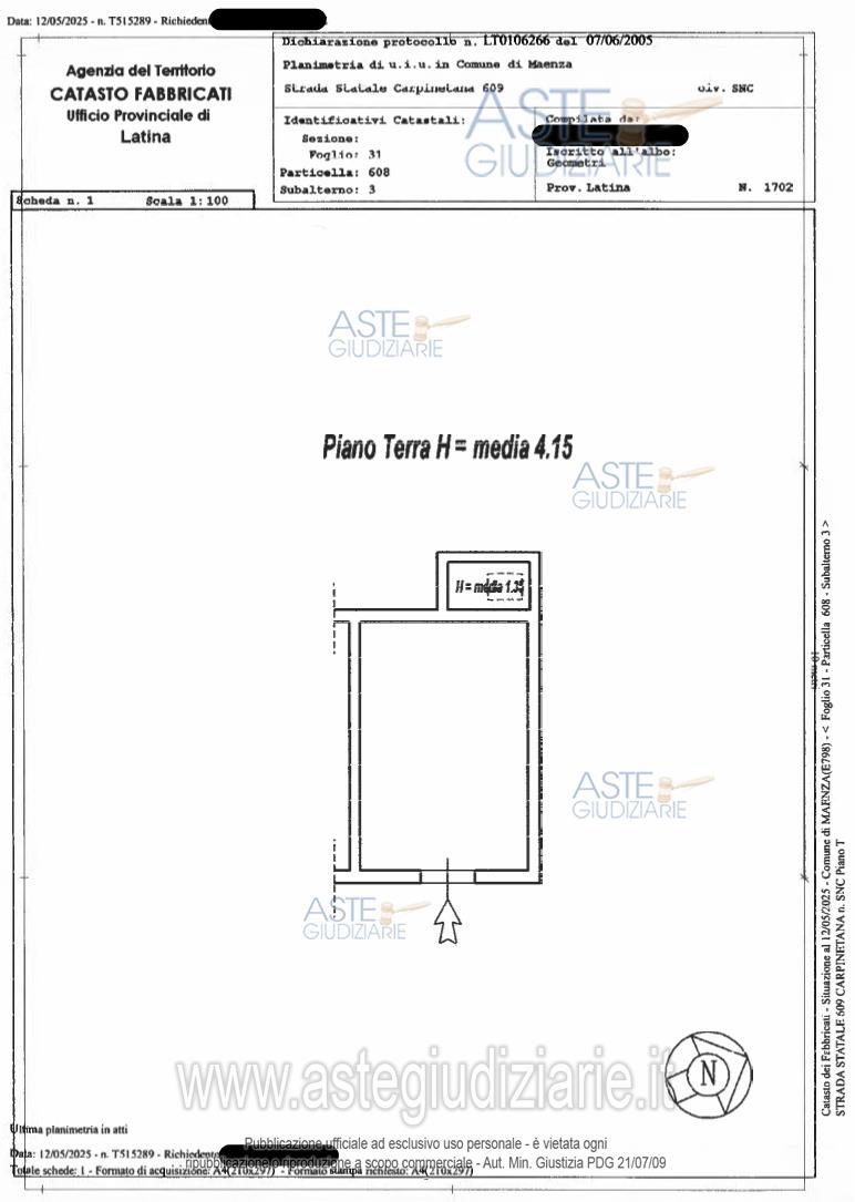 Planimetria del bene