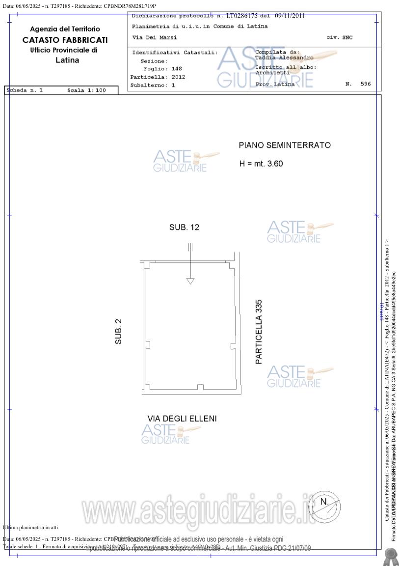 Planimetria del bene