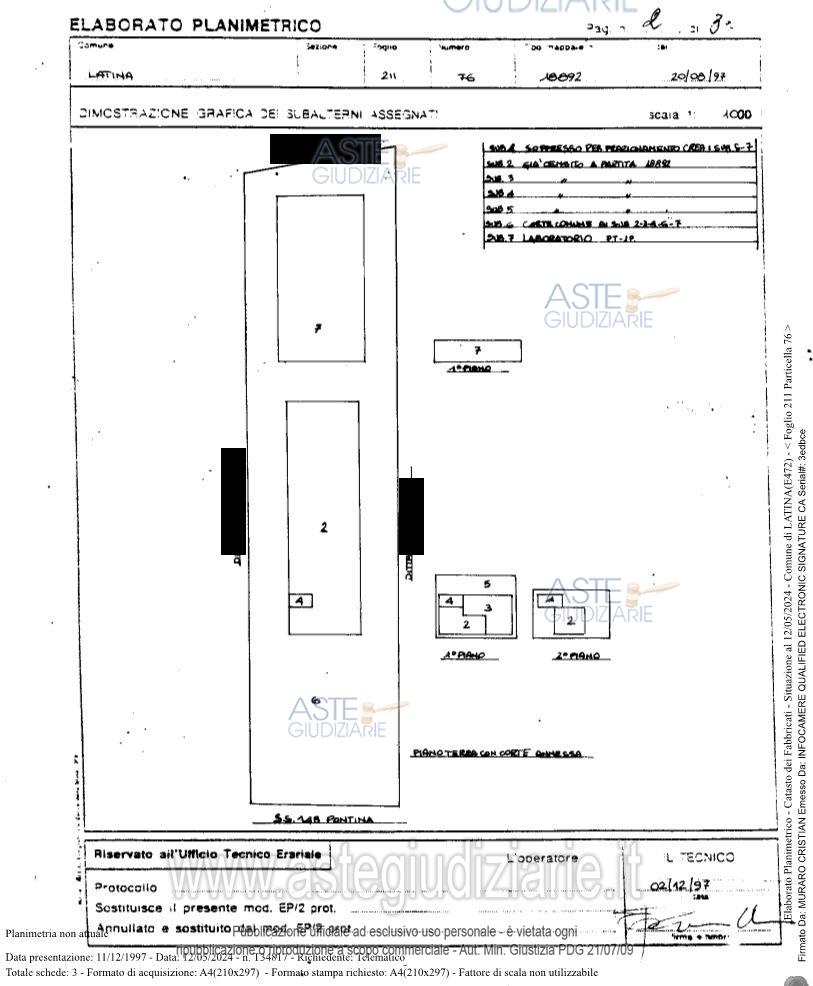 Planimetria del bene