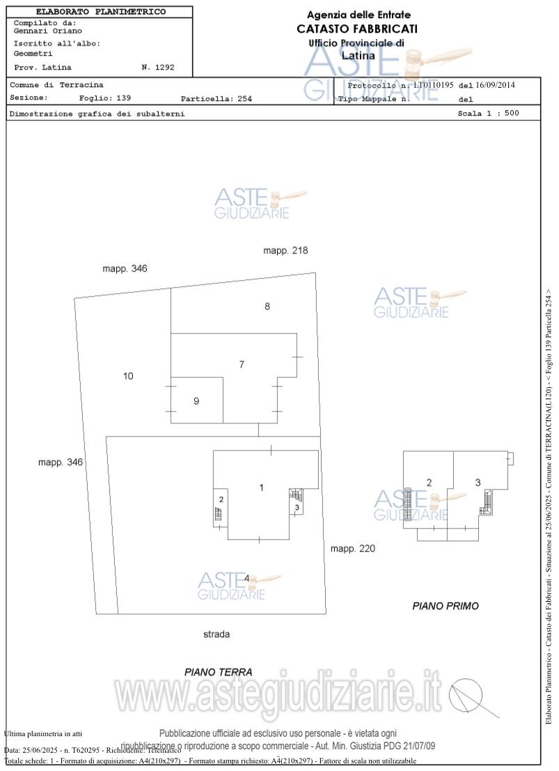 Planimetria del bene