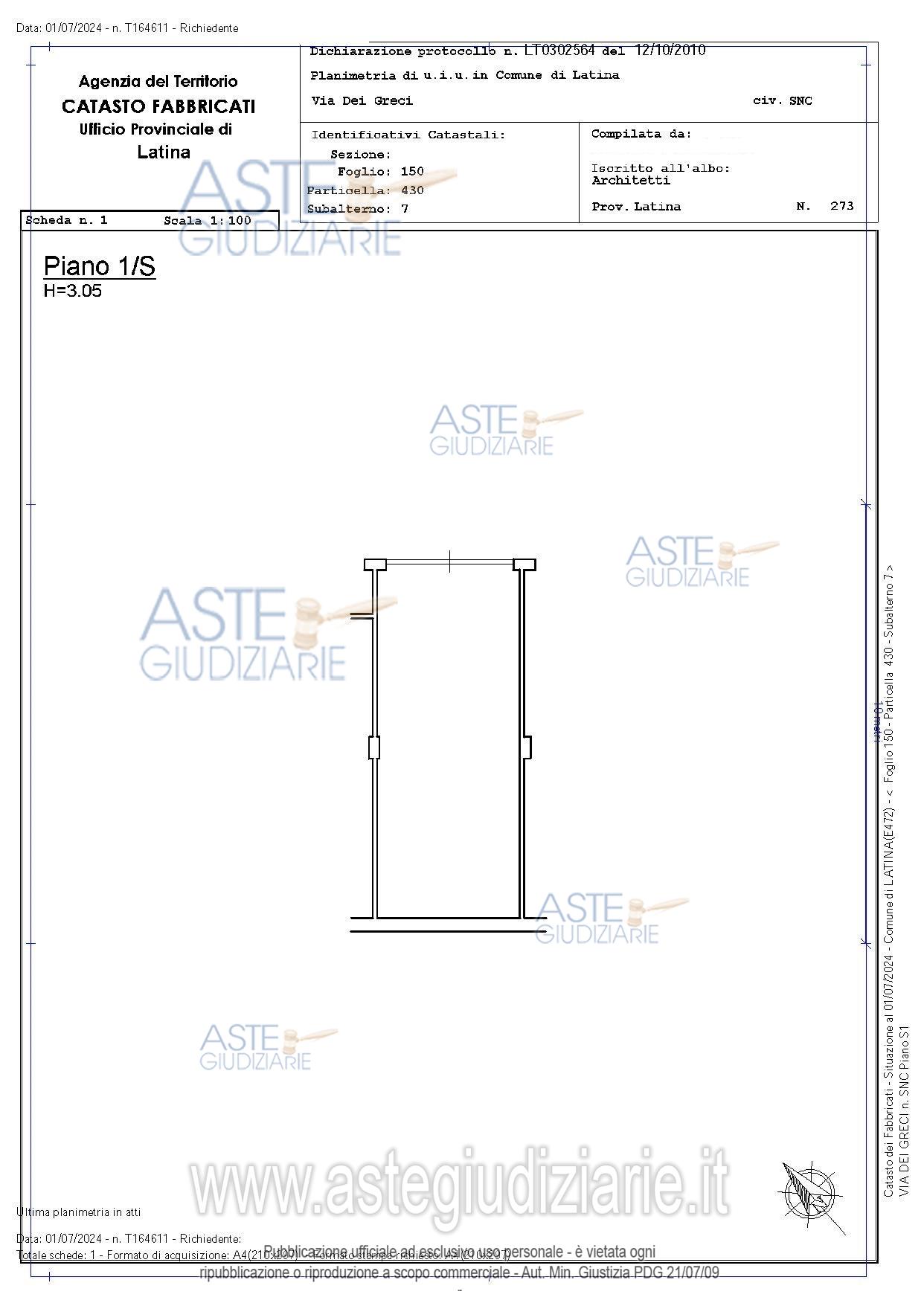Planimetria del bene