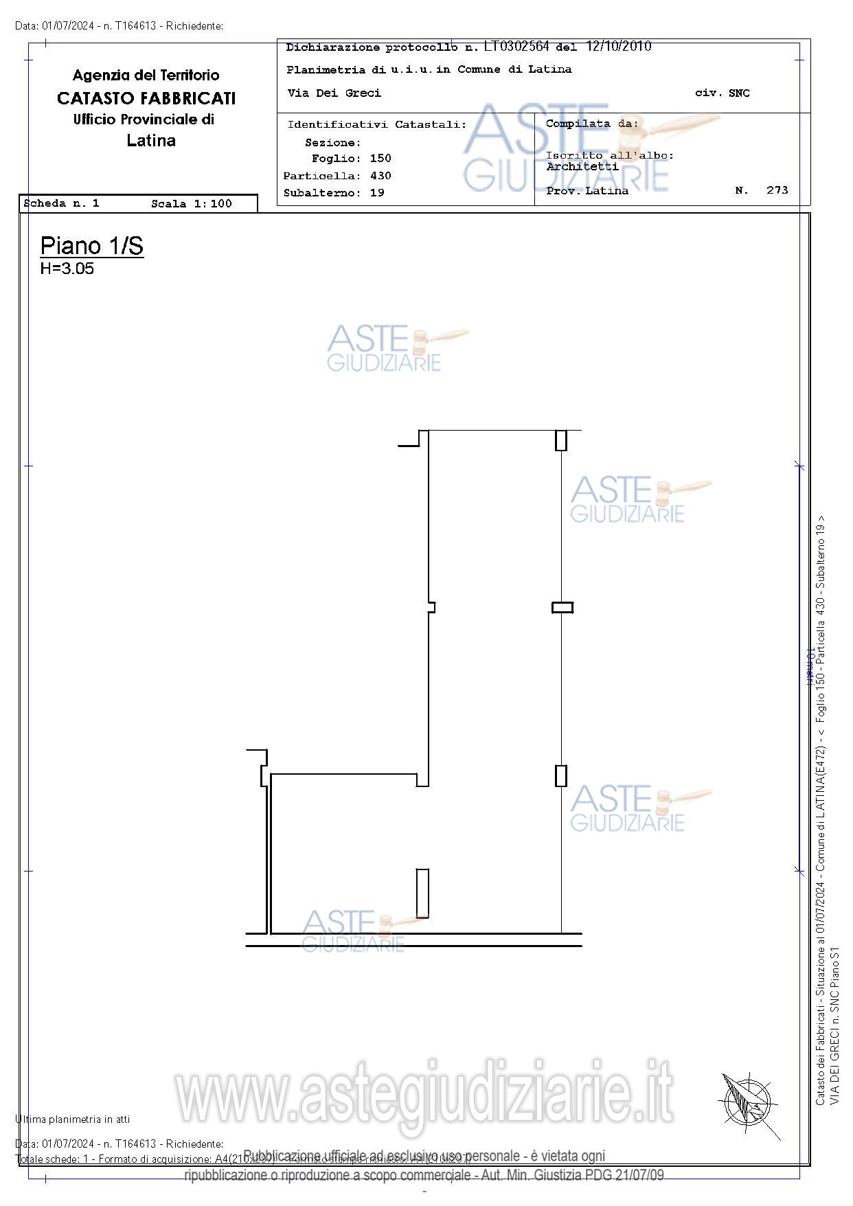 Planimetria del bene